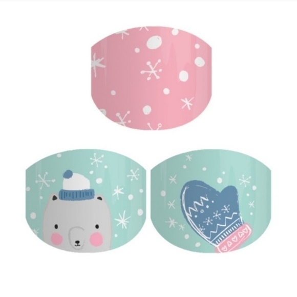 Jamberry Snowflake Snuggles junior Nail Wraps - Picture 1 of 2
